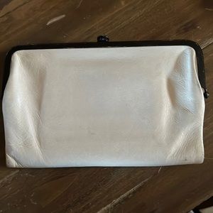 Hobo Pearl White Leather Clutch